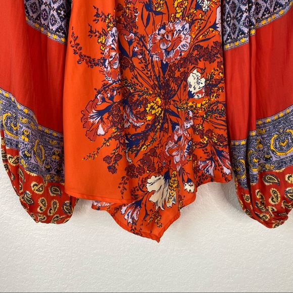 Free People Postiano Printed Blouse in Red - Picture 6 of 8